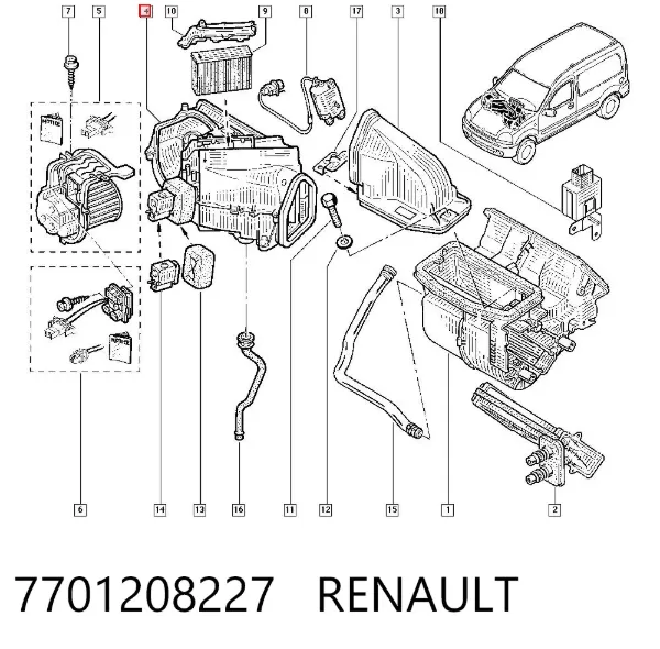 Випаровувач кондиціонера 7701208227 Renault (RVI)