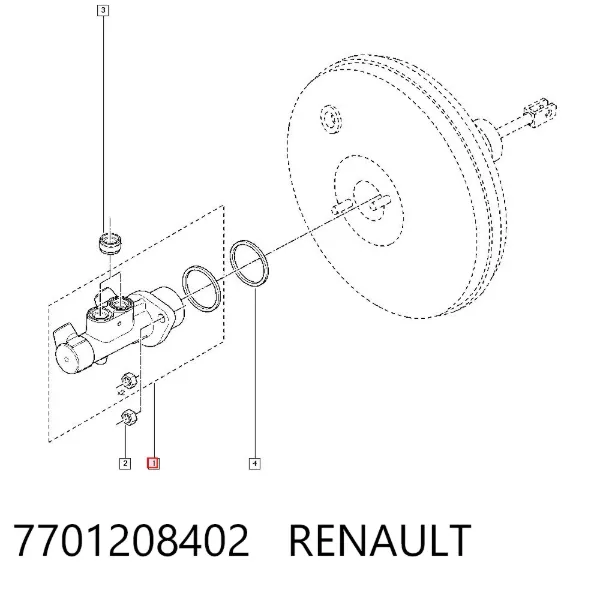Головний гальмівний циліндр 7701208402 Renault (RVI)