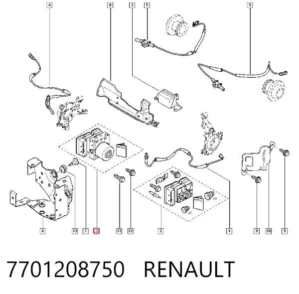Блок АБС 7701208750 Renault (RVI)