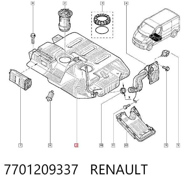 Паливний бак 7701209337 Renault (RVI)