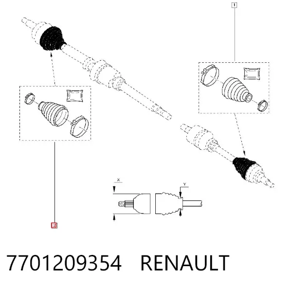 Пильник ШРУСа зовнішній 7701209354 Renault (RVI)