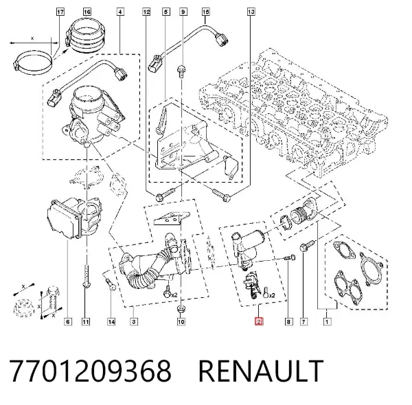 Клапан/ актуатор приводу заслінки EGR 7701209368 Renault (RVI)
