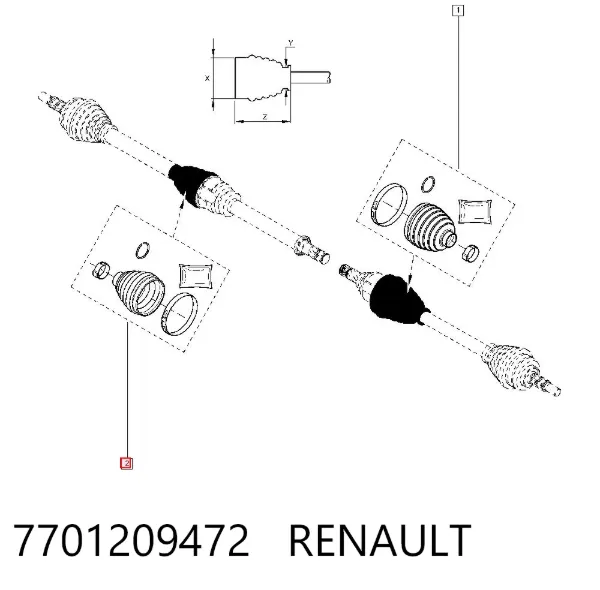 Пильник ШРУСа внутрішній 7701209472 Renault (RVI)