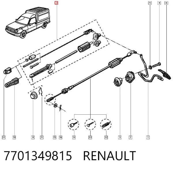 Трос газу 7701349815 Renault (RVI)