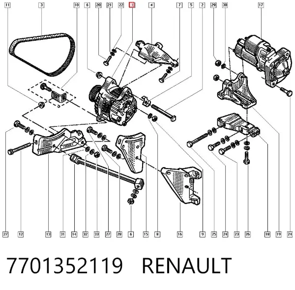 Генератор 7701352119 Renault (RVI)