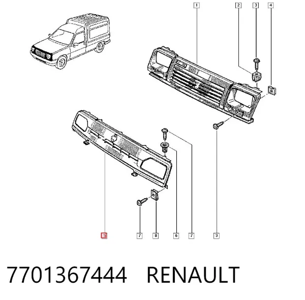 Решітка радіатора 7701367444 Renault (RVI)