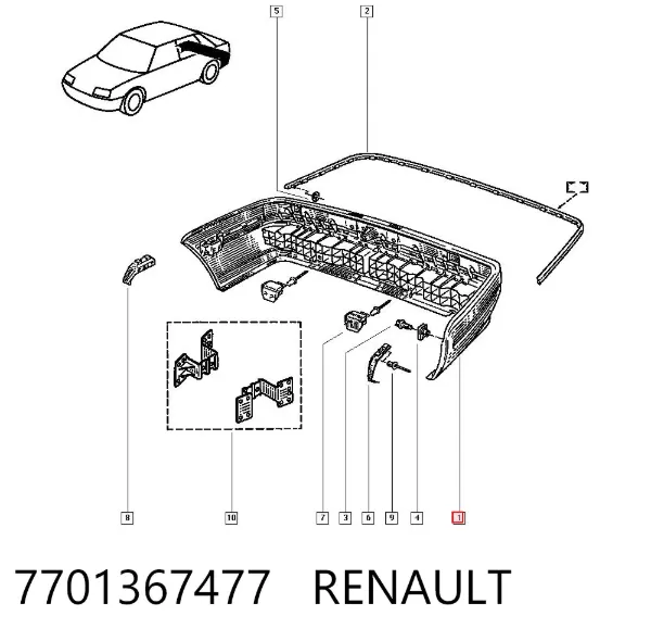 Задній бампер 7701367477 Renault (RVI)
