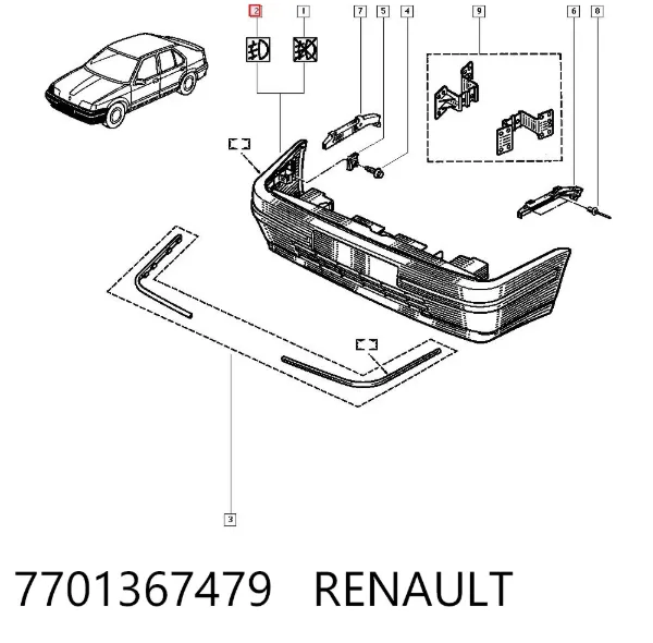 Передній бампер Renault 19 I