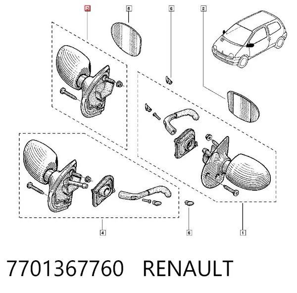 Дзеркало праве 7701367760 Renault (RVI)