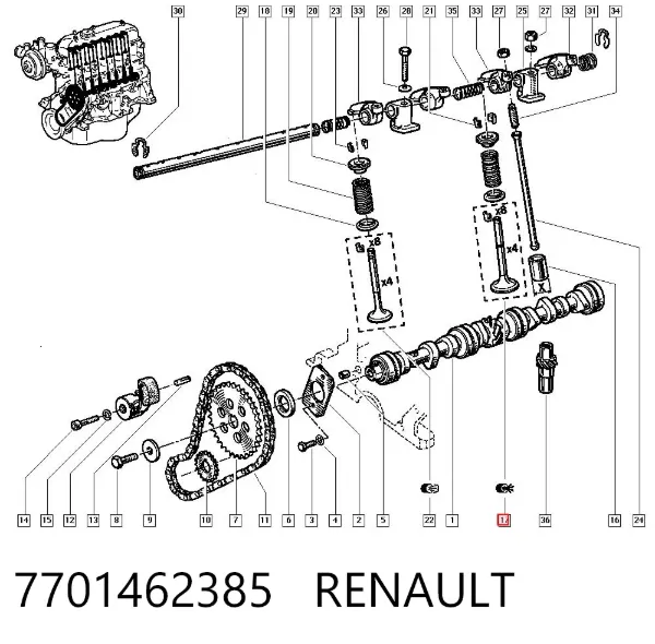 Клапан впускний 7701462385 Renault (RVI)