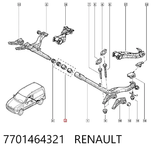 Ремкомплект ущільнень торсиона 7701464321 Renault (RVI)