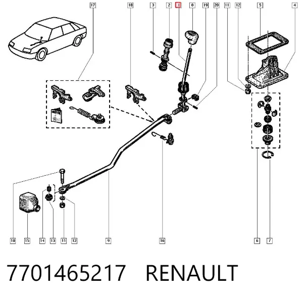 Куліса перемикання передач Renault 19 II