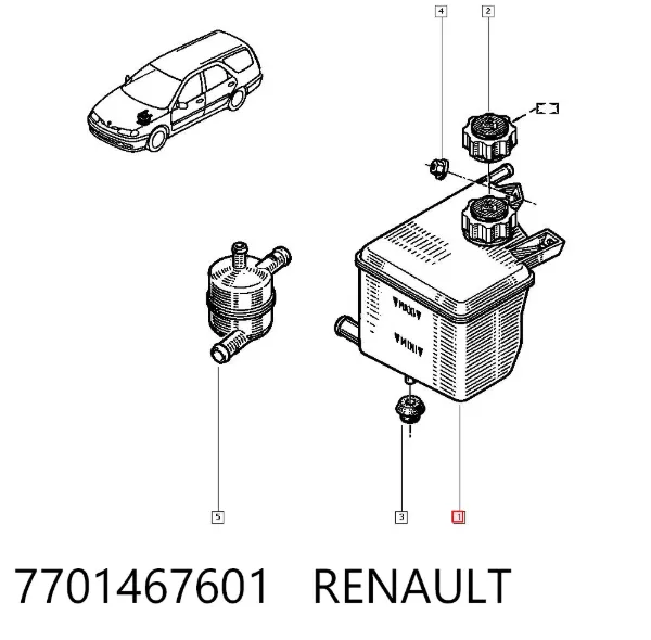 Бачок системи охолодження 7701467601 Renault (RVI)