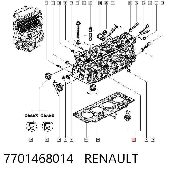 ГБЦ 7701468014 Renault (RVI)
