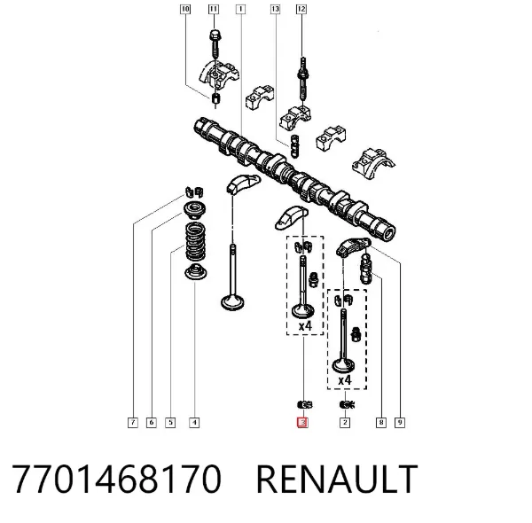 Клапан випускний 7701468170 Renault (RVI)