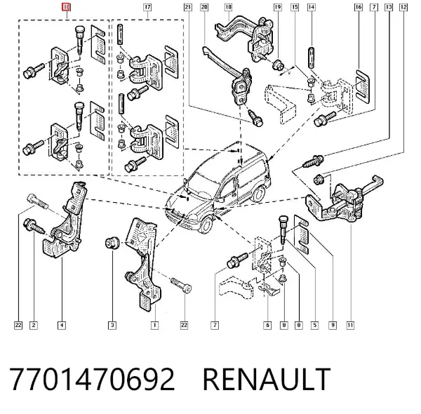 Петля передніх дверей 7701470692 Renault (RVI)