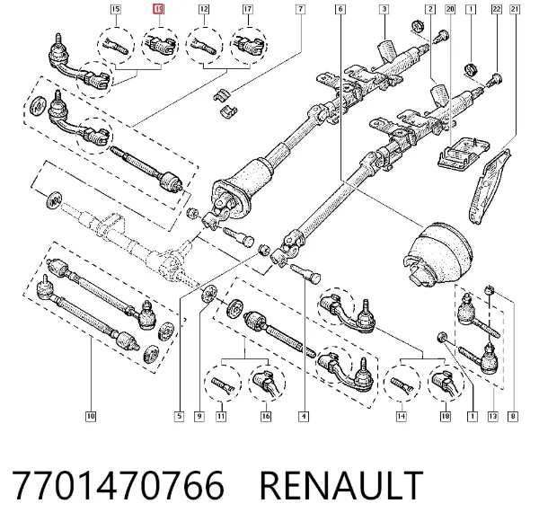 Рульовий наконечник 7701470766 Renault (RVI)
