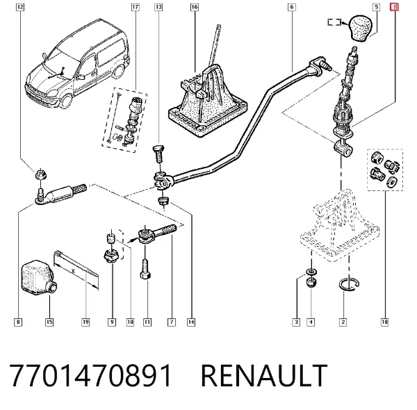 Ручка КПП 7701470891 Renault (RVI)