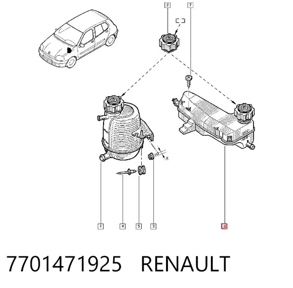 Бачок системи охолодження 7701471925 Renault (RVI)