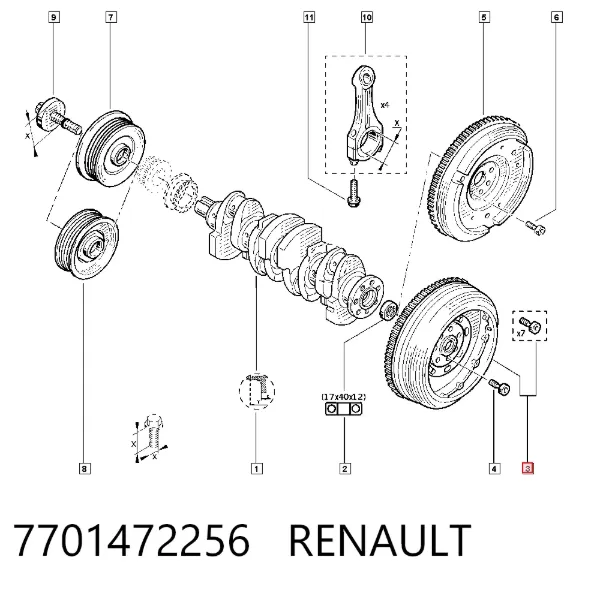 Маховик 7701472256 Renault (RVI)