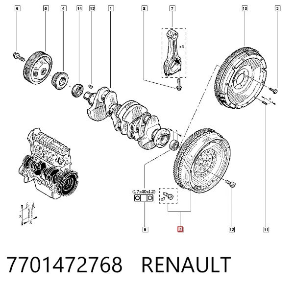 Маховик 7701472768 Renault (RVI)