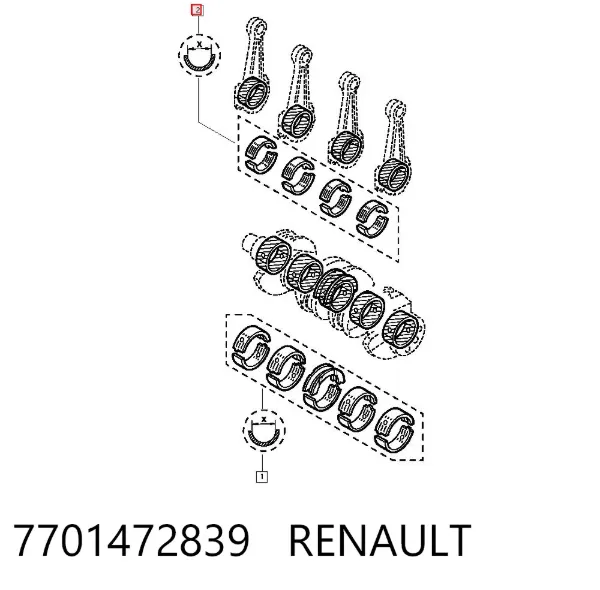 Вкладиші шатунні 7701472839 Renault (RVI)