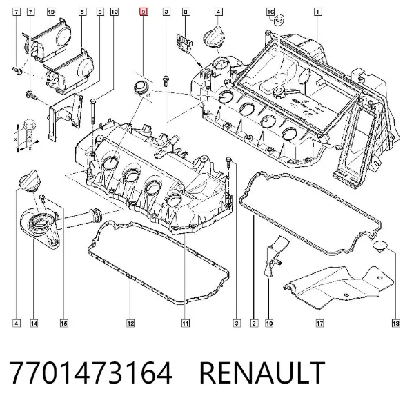 Кільце ущільнювальне свічкового колодязя 7701473164 Renault (RVI)