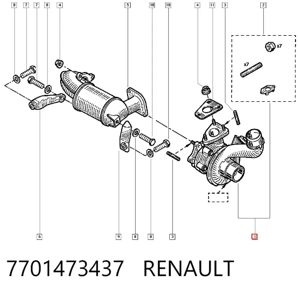 Турбіна 7701473437 Renault (RVI)