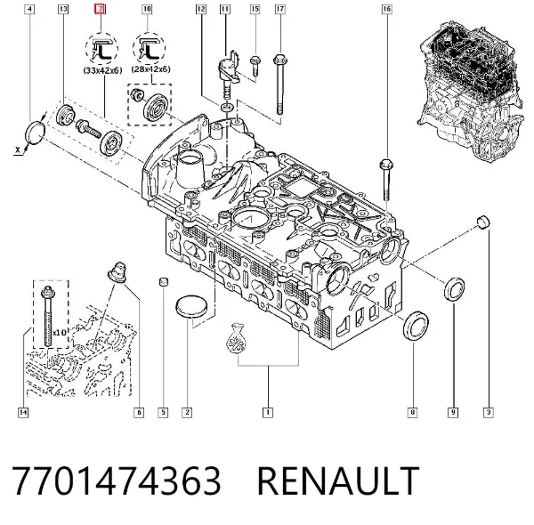 Сальник распредвала 7701474363 Renault (RVI)
