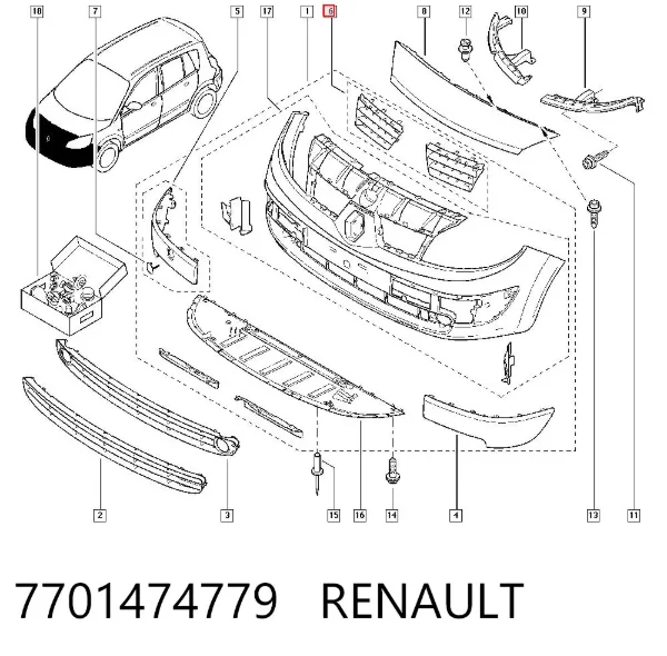 Решітка радіатора 7701474779 Renault (RVI)