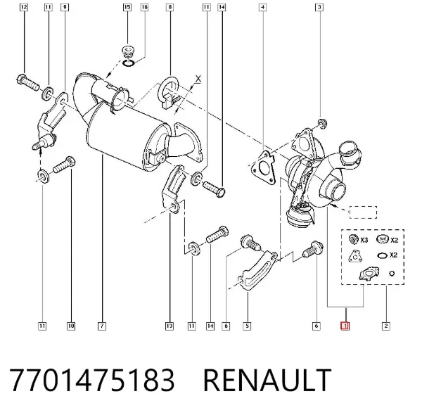 Турбіна 7701475183 Renault (RVI)