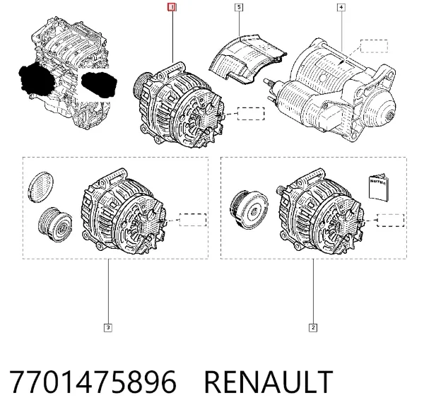 Генератор 7701475896 Renault (RVI)