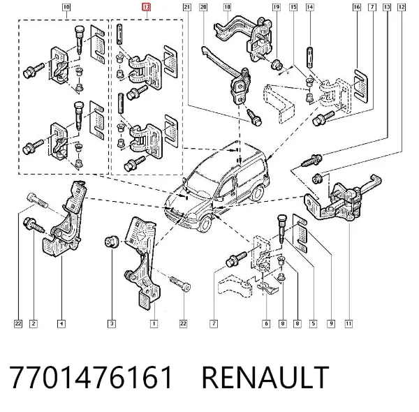Петля дверей задньої (розпашної) 7701476161 Renault (RVI)