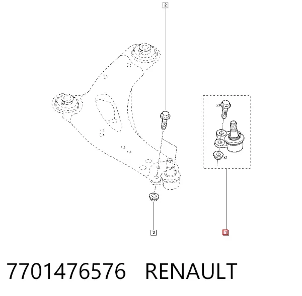 Кульова опора, нижня 7701476576 Renault (RVI)