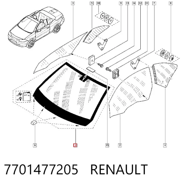 Лобове скло Renault Megane II