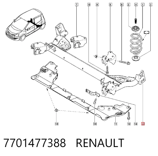 Балка задня 7701477388 Renault (RVI)