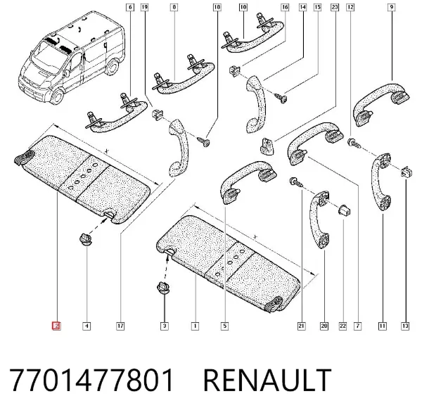 Сонцезахисний козирок 7701477801 Renault (RVI)