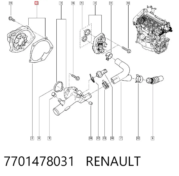 Помпа 7701478031 Renault (RVI)
