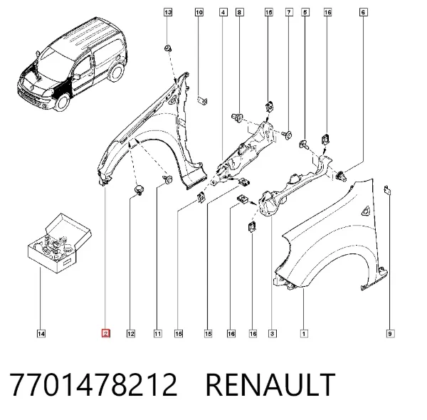 Крила 7701478212 Renault (RVI)