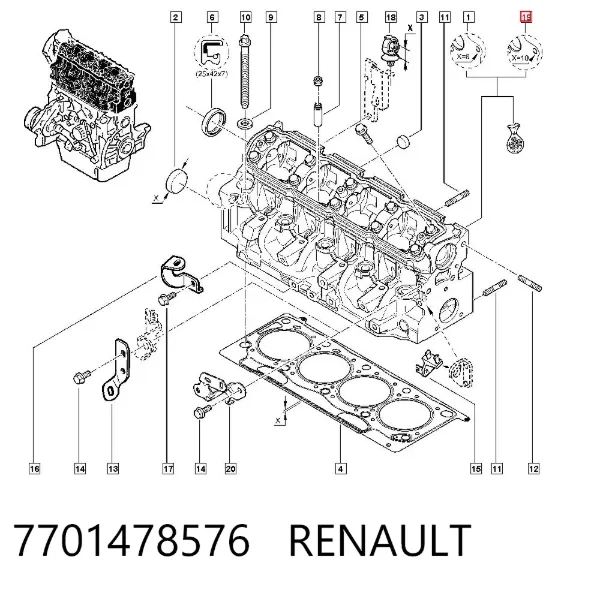 ГБЦ 7701478576 Renault (RVI)