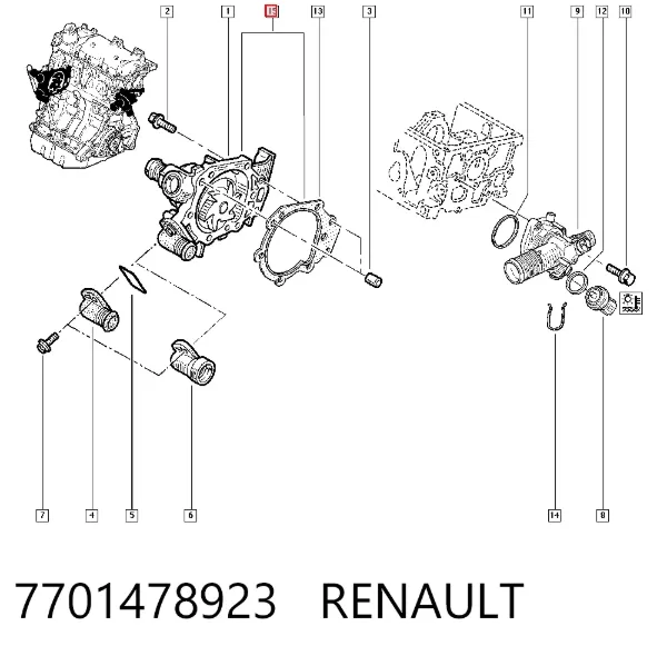 Помпа 7701478923 Renault (RVI)