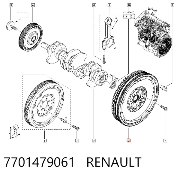 Маховик 7701479061 Renault (RVI)