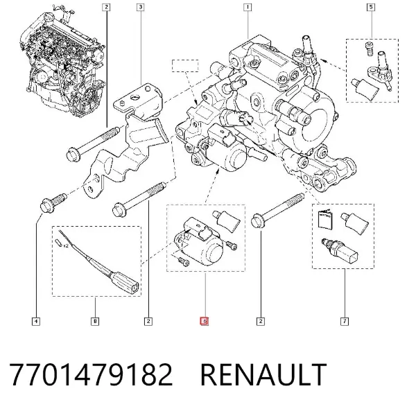 Клапан регулювання тиску, редукційний клапан ПНВТ 7701479182 Renault (RVI)