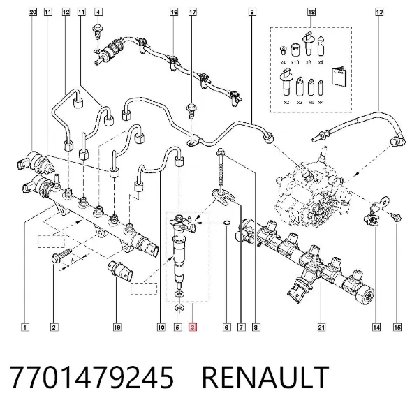 Паливні форсунки 7701479245 Renault (RVI)
