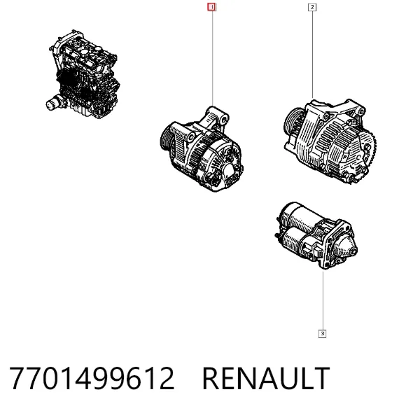 Генератор 7701499612 Renault (RVI)
