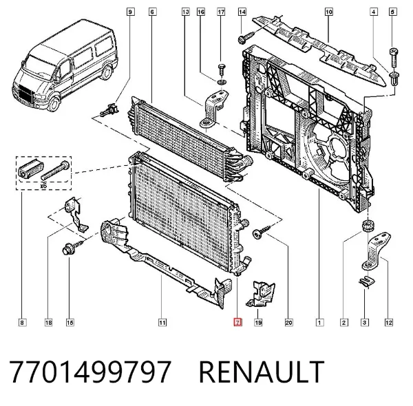 Радіатор 7701499797 Renault (RVI)