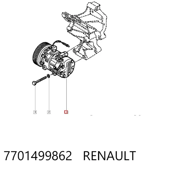 Компресор кондиціонера 7701499862 Renault (RVI)