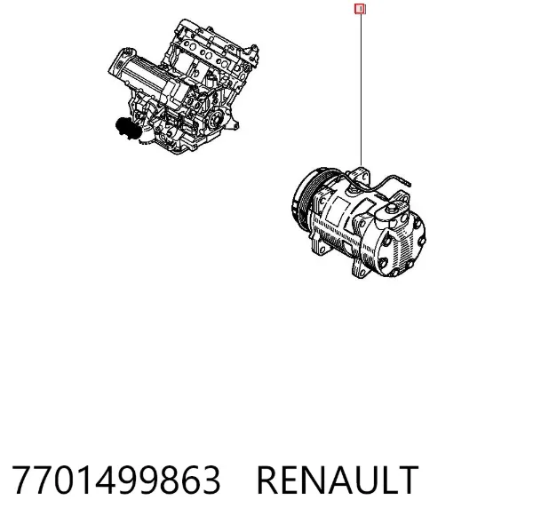 Компресор кондиціонера 7701499863 Renault (RVI)