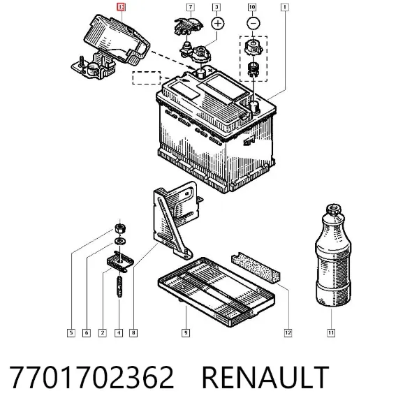 Клема акумулятора (АКБ) 7701702362 Renault (RVI)
