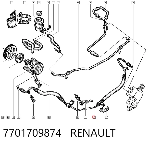 Шланг гідропідсилювача Renault Megane SCENIC